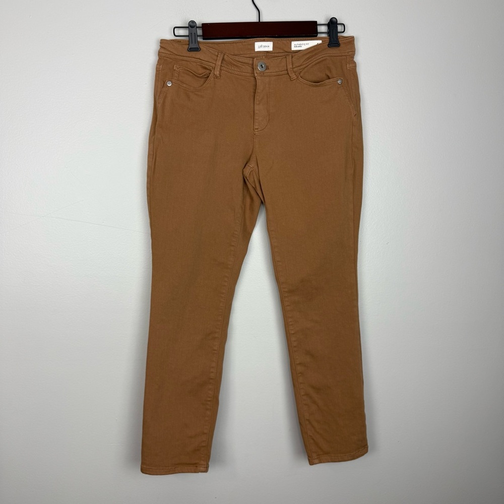 J. Jill Slim Ankle Size 6 P Caramel/Tan Denim Authentic Fit Women's Comfy Casual